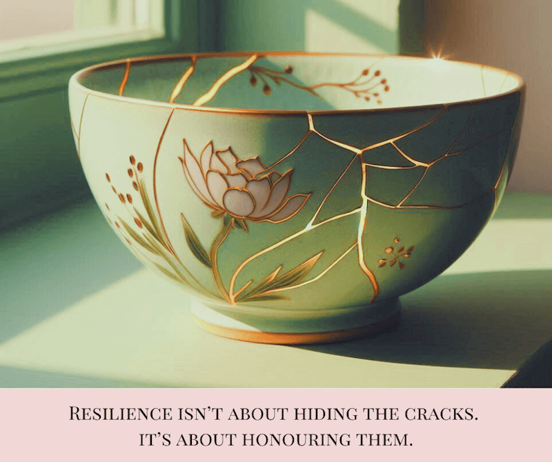 Kintsugi bowl symbolising resilience through transformation