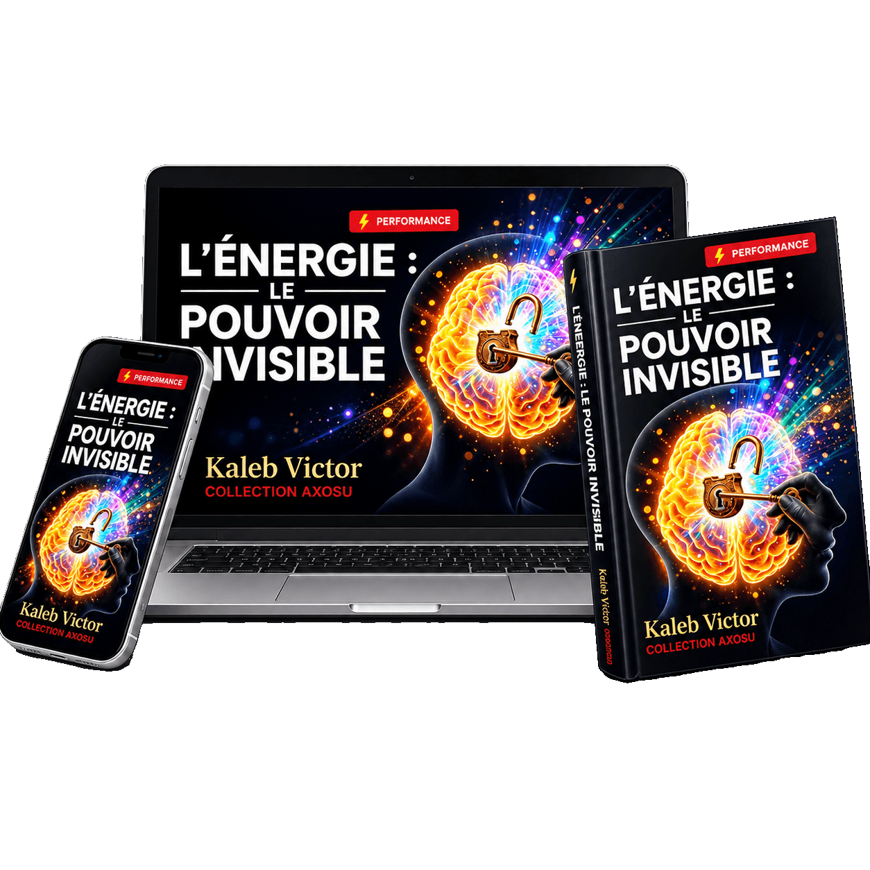 L'Énergie : le pouvoir invisible on laptop, phone and printed book