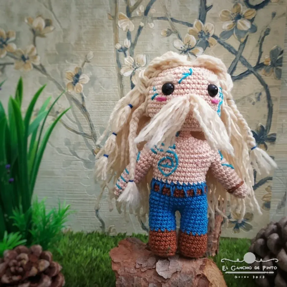 amigurumi Dagda el druida  tejido a ganchillo paso a paso