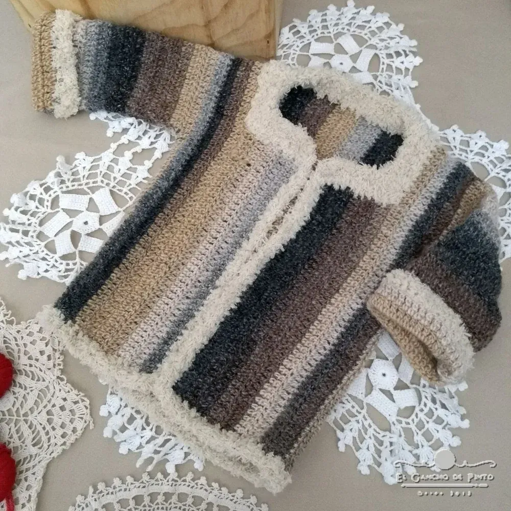 jersey de bebe en ganchillo a mano