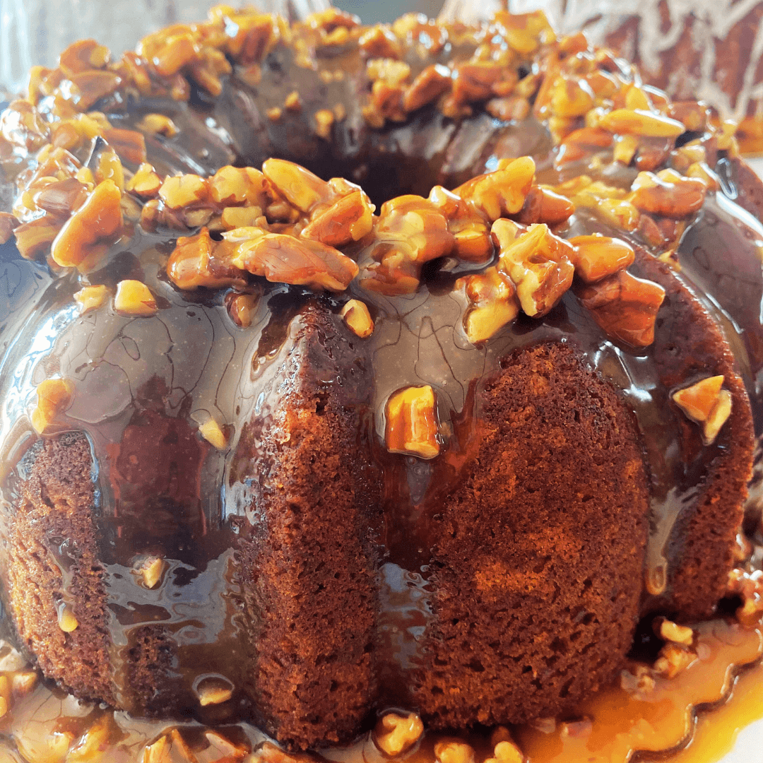 Vegan Caramel Pecan Pound Cake
