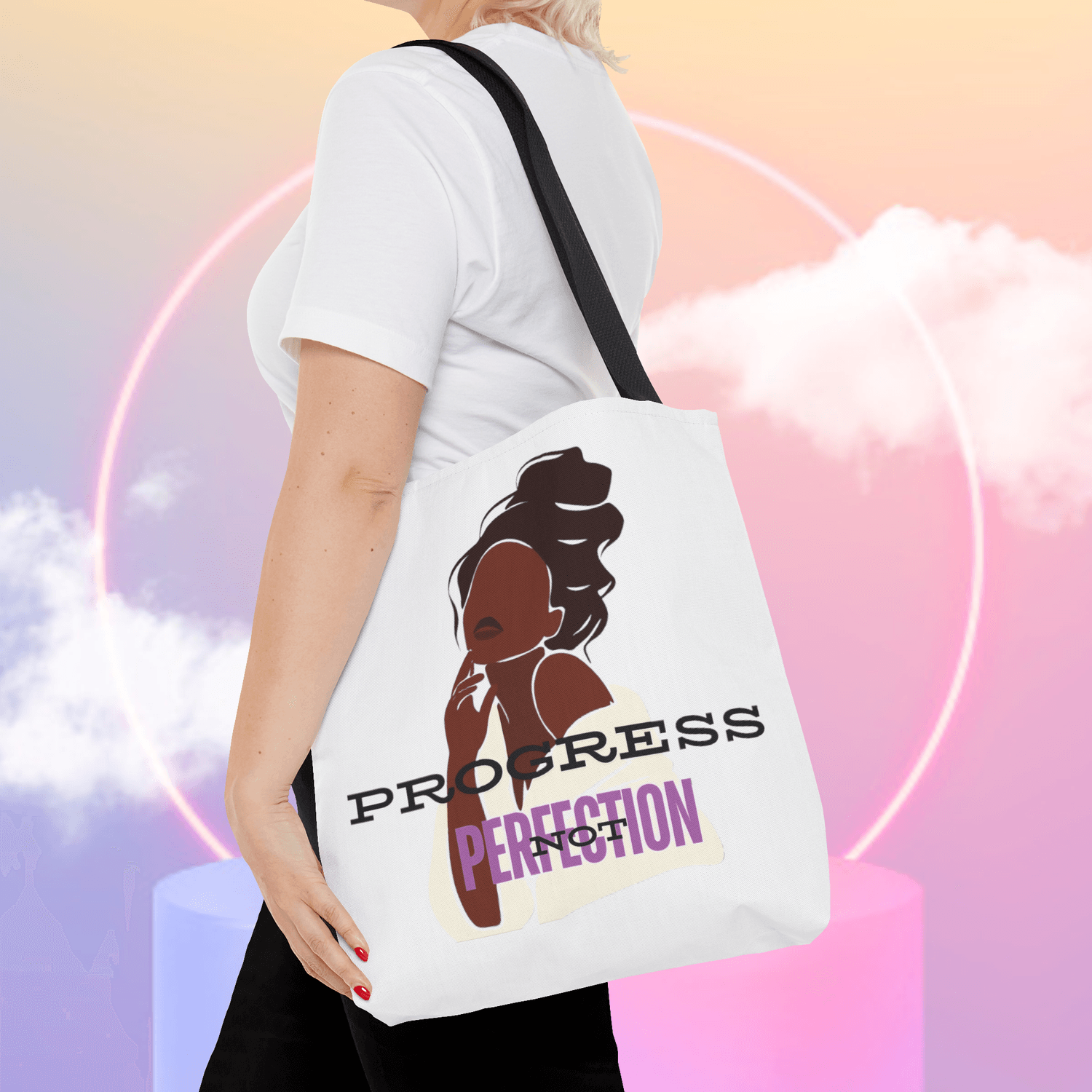 PROGRESS NOT PERFECTION - Tote Bag (AOP)