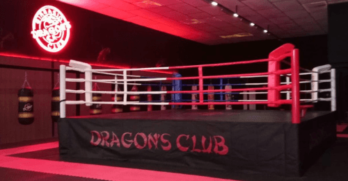 Ring y zona de artes marciales de Dragon's Club