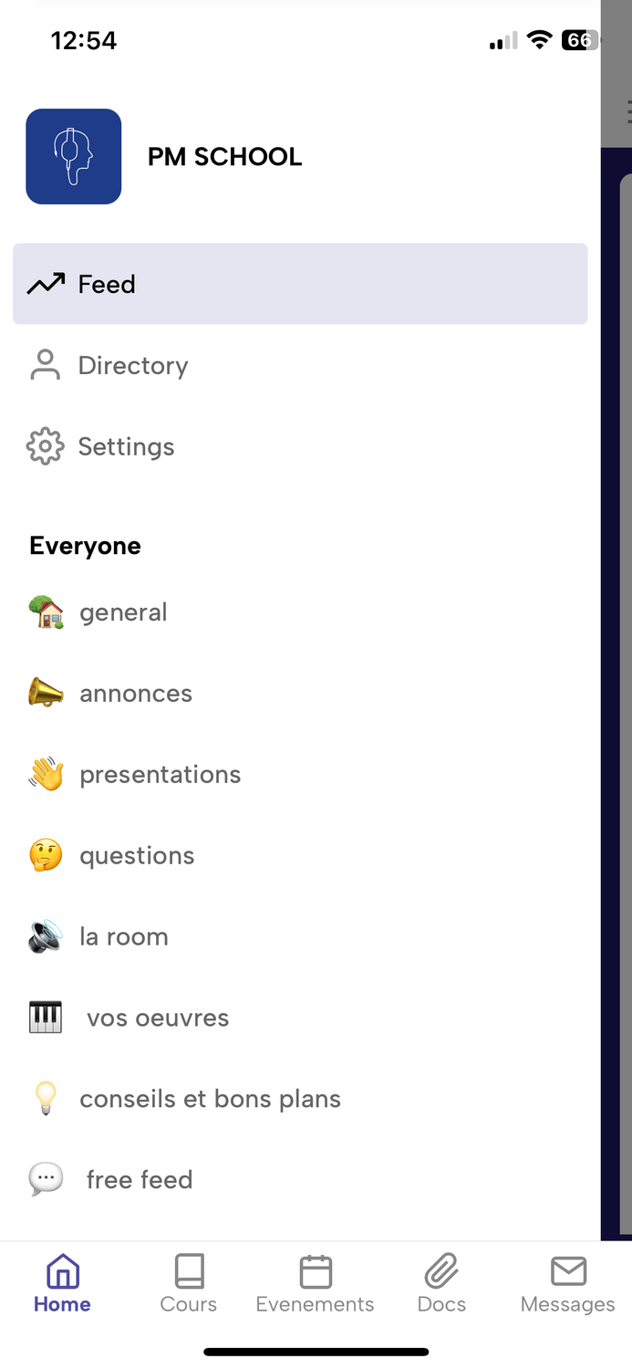 visuel de l'appli Pmschool mobile