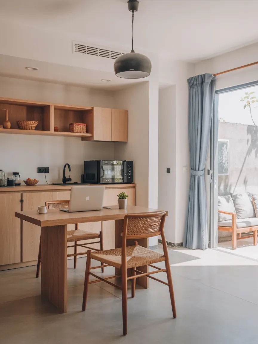 Canggu budget aparthotels designed for long-term stays with fast Wi-Fi, kitchenettes, and layouts ideal for remote work