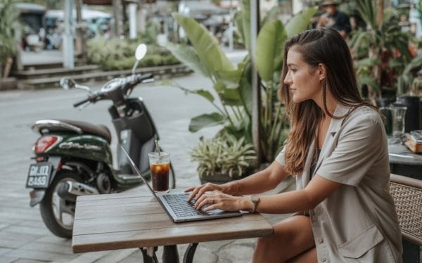 Canggu Bali digital nomad cafe with fast wifi