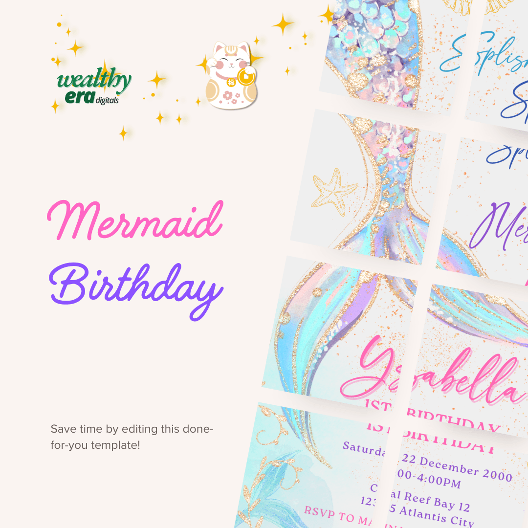 Mermaid Birthday Template