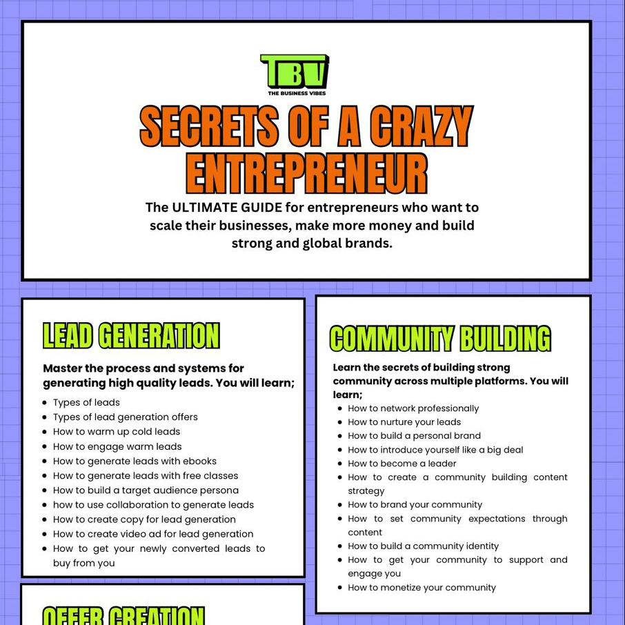 SECRETS OF A CRAZY ENTREPRENEUR