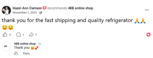 4BB Online Shop Customer Feedback