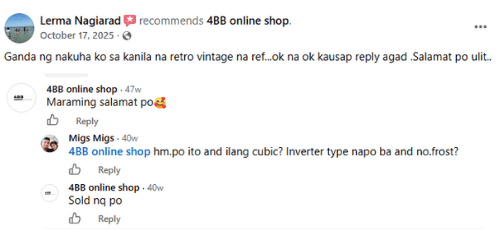 4BB Online Shop Customer Feedback
