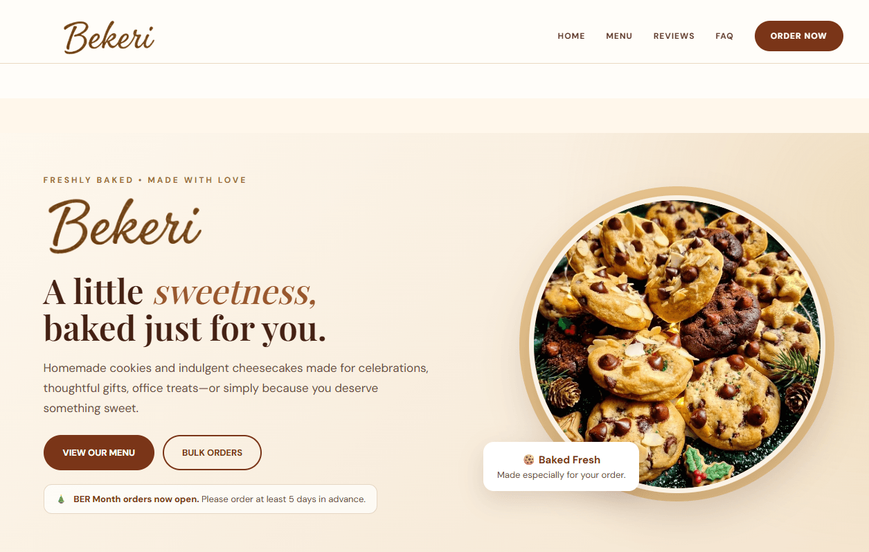 Bekeri Food Business Website