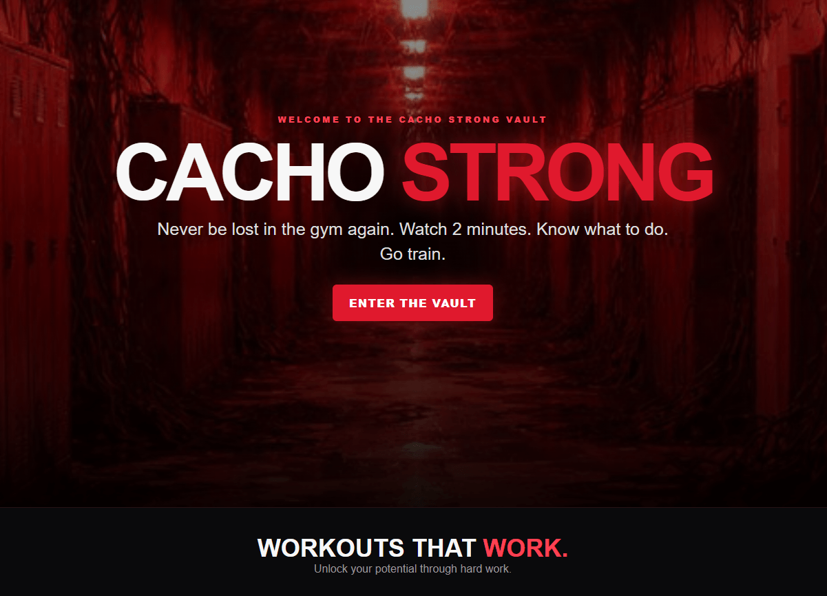 Cacho Strong Fitness Membership Website and Video Vault