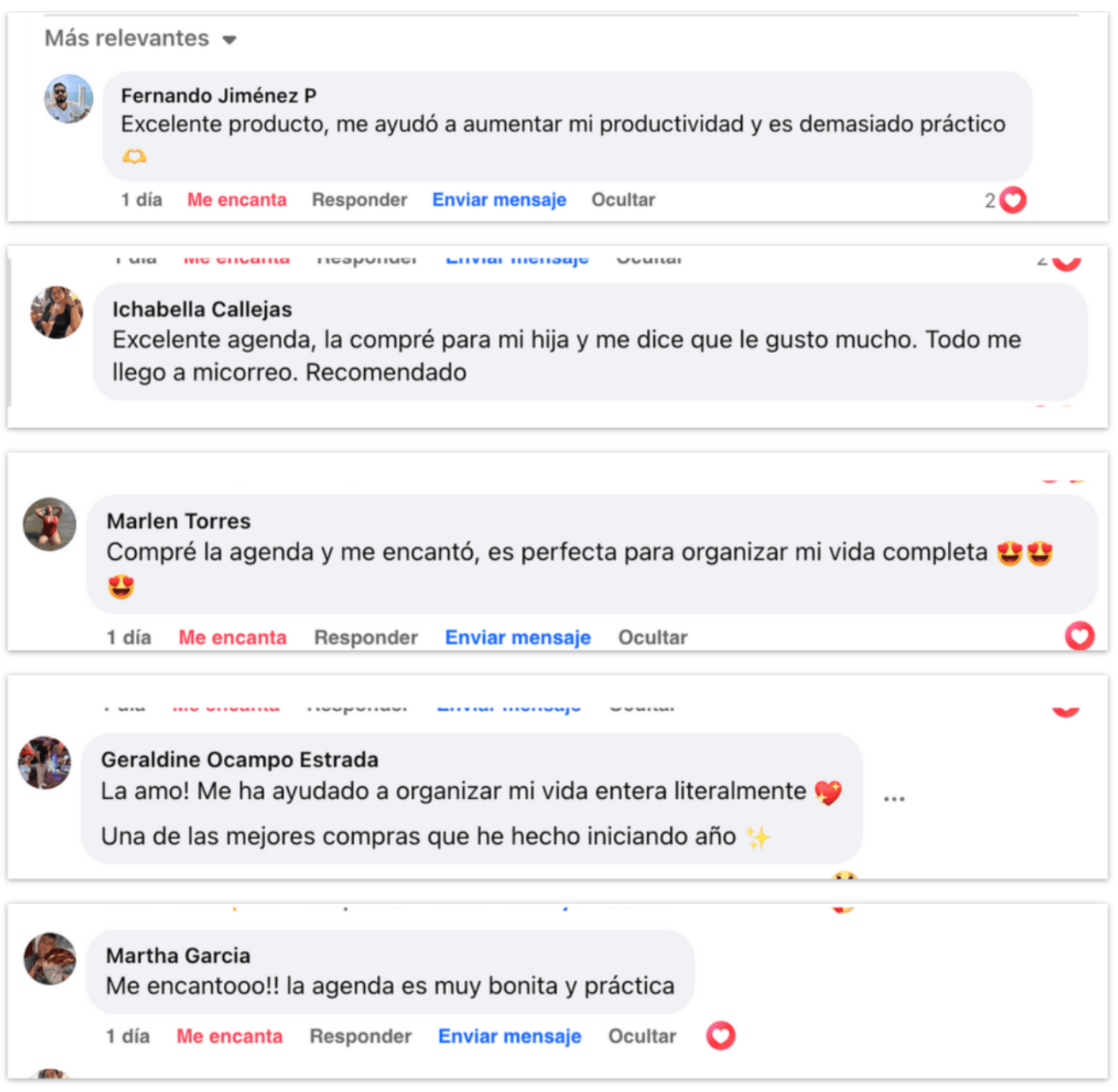 Testimonios reales de clientes satisfechas con la agenda digital