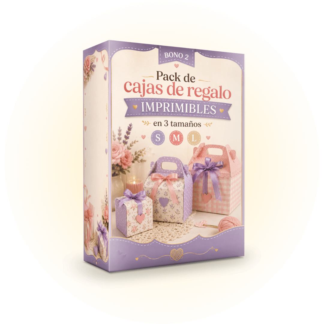 Bono 2 — Pack de cajas de regalo imprimibles en 3 tamaños (S, M y L)
