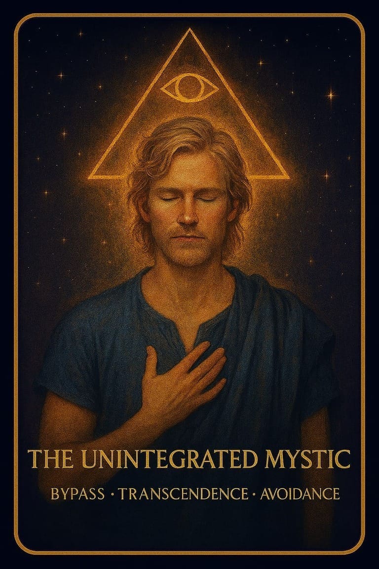 The Unintegrated Mystic archetype reflecting bypass, transcendence, and avoidance patterns.