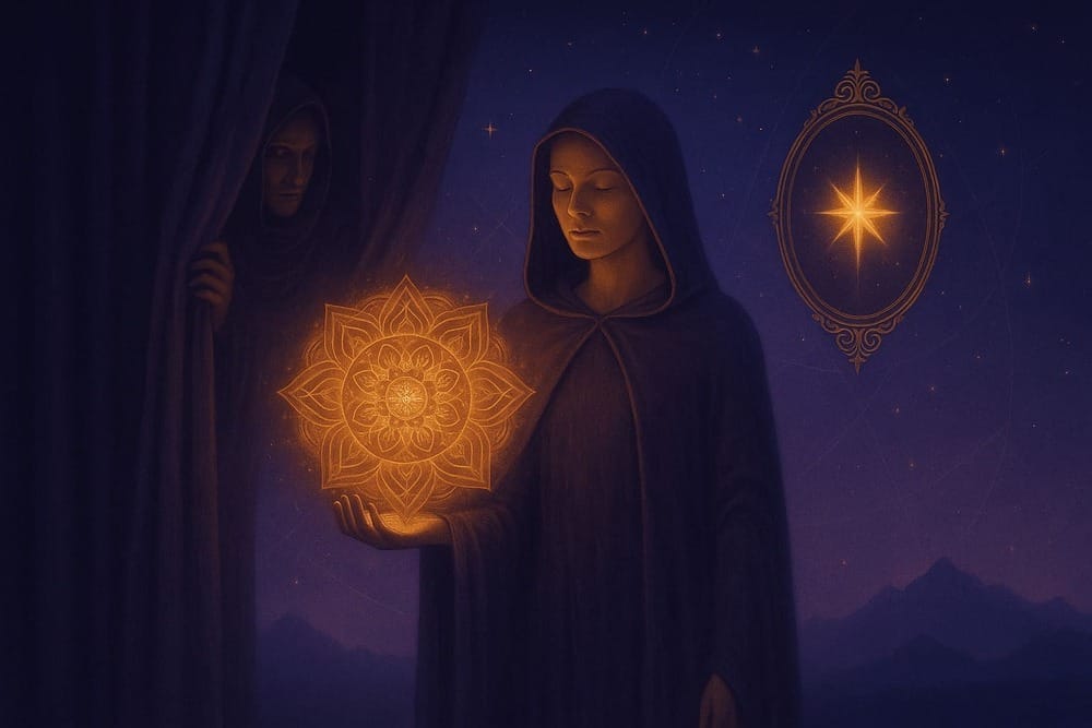 Illustration of awakening through archetype revelation, symbolizing the return to soul truth.