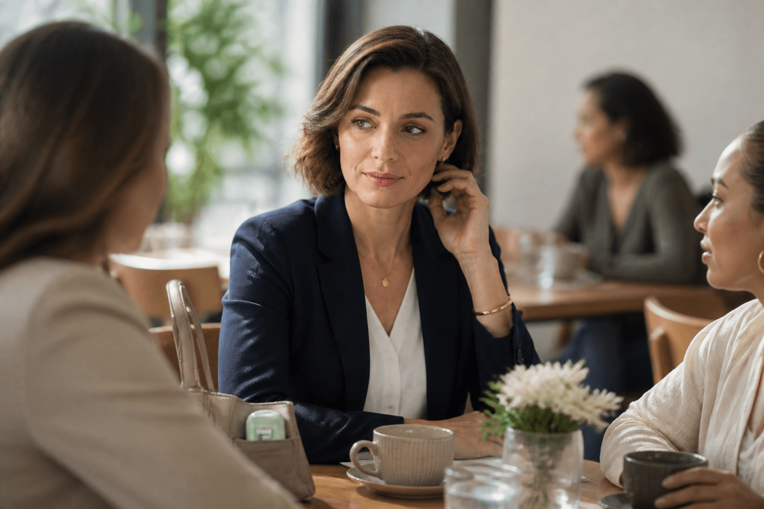 An otherwise confident adult quietly worrying about breath during a close conversation
