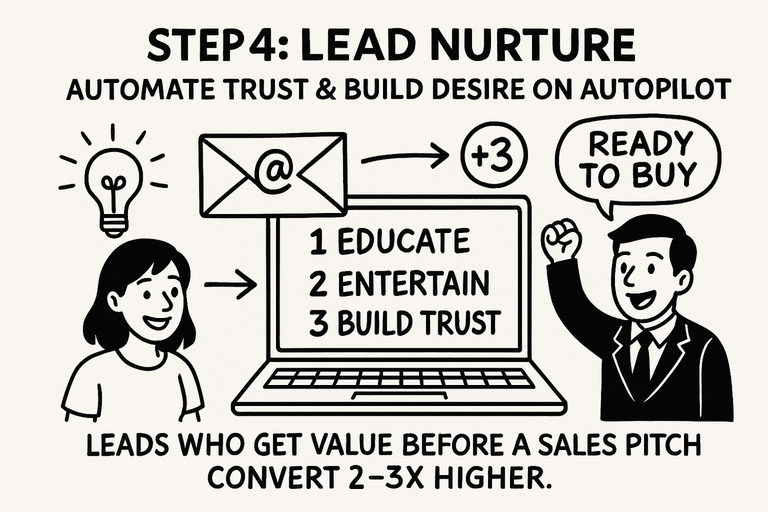 Automated nurture sequence engaging leads