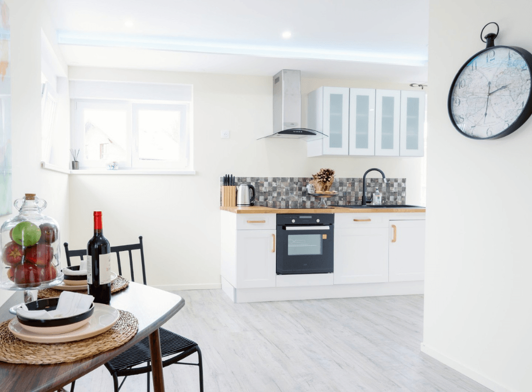 Le coin cuisine de l'appartement "La Nature"