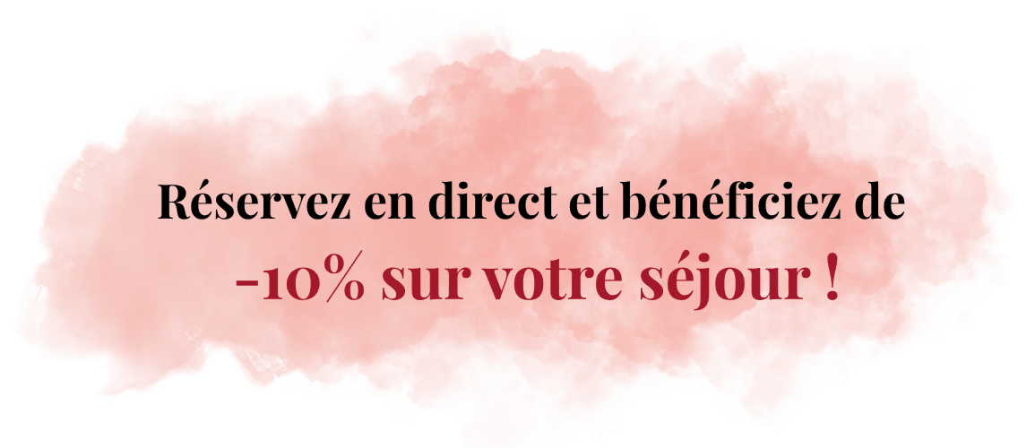 Bannière offre 10% pour la réservation en directe