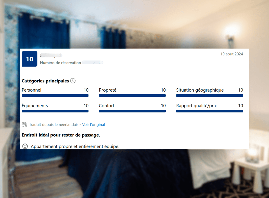 Avis booking l'appartement la marine