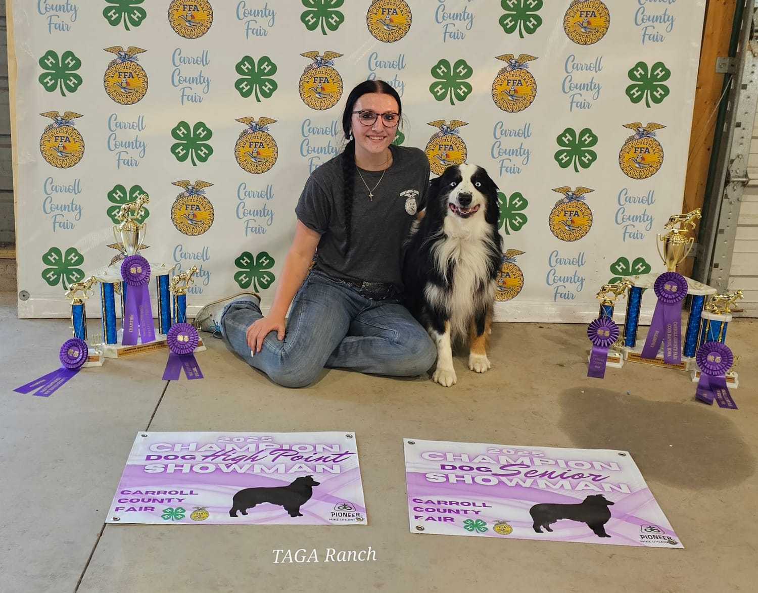 Aryanne Robbins TAGA Ranch junior handler FFA champion Australian Shepherd Iowa