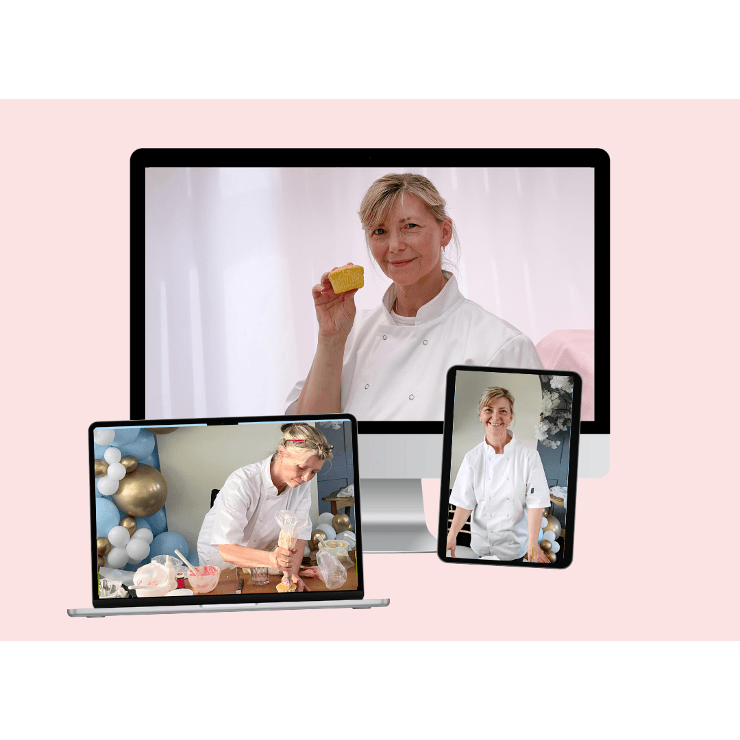 Online cake decorating classes with Sharon Burchall Cake Studio — purchase step-by-step tutorials for beginners and home bakers, get lifetime access, coming soon.