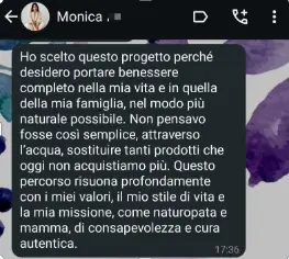 Messaggio di Monica sul progetto acqua e autoproduzione