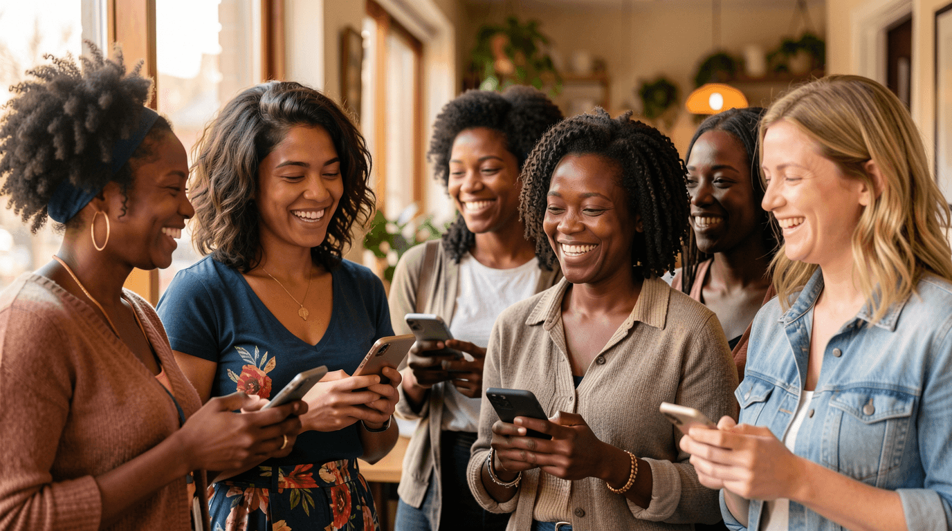 Community of women supporting each other through the challenge