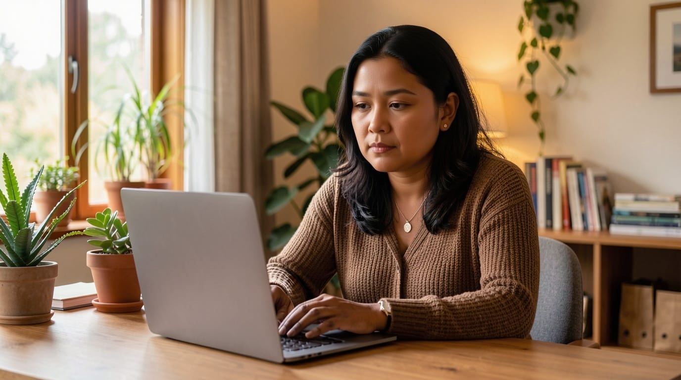 Woman researching her cycle health