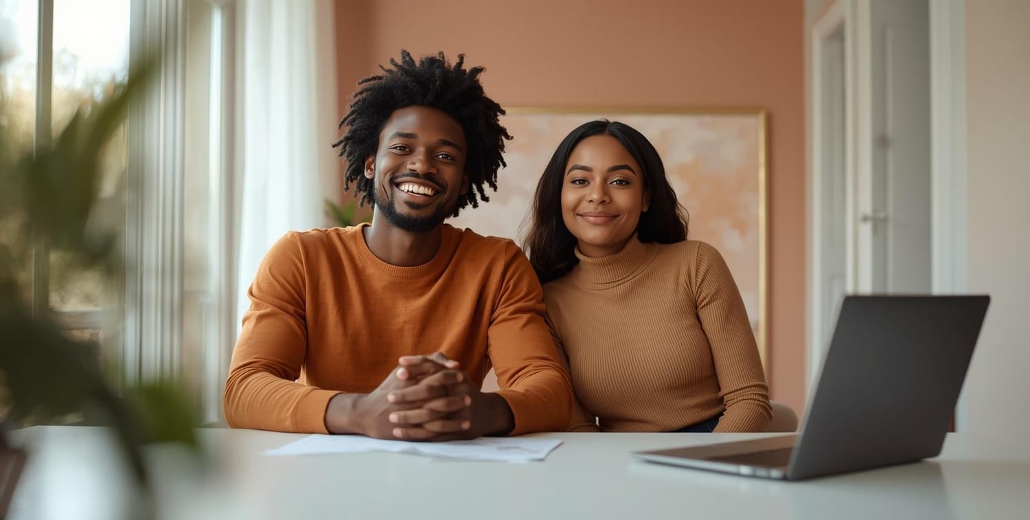 Hopeful couple reviewing fertility information together