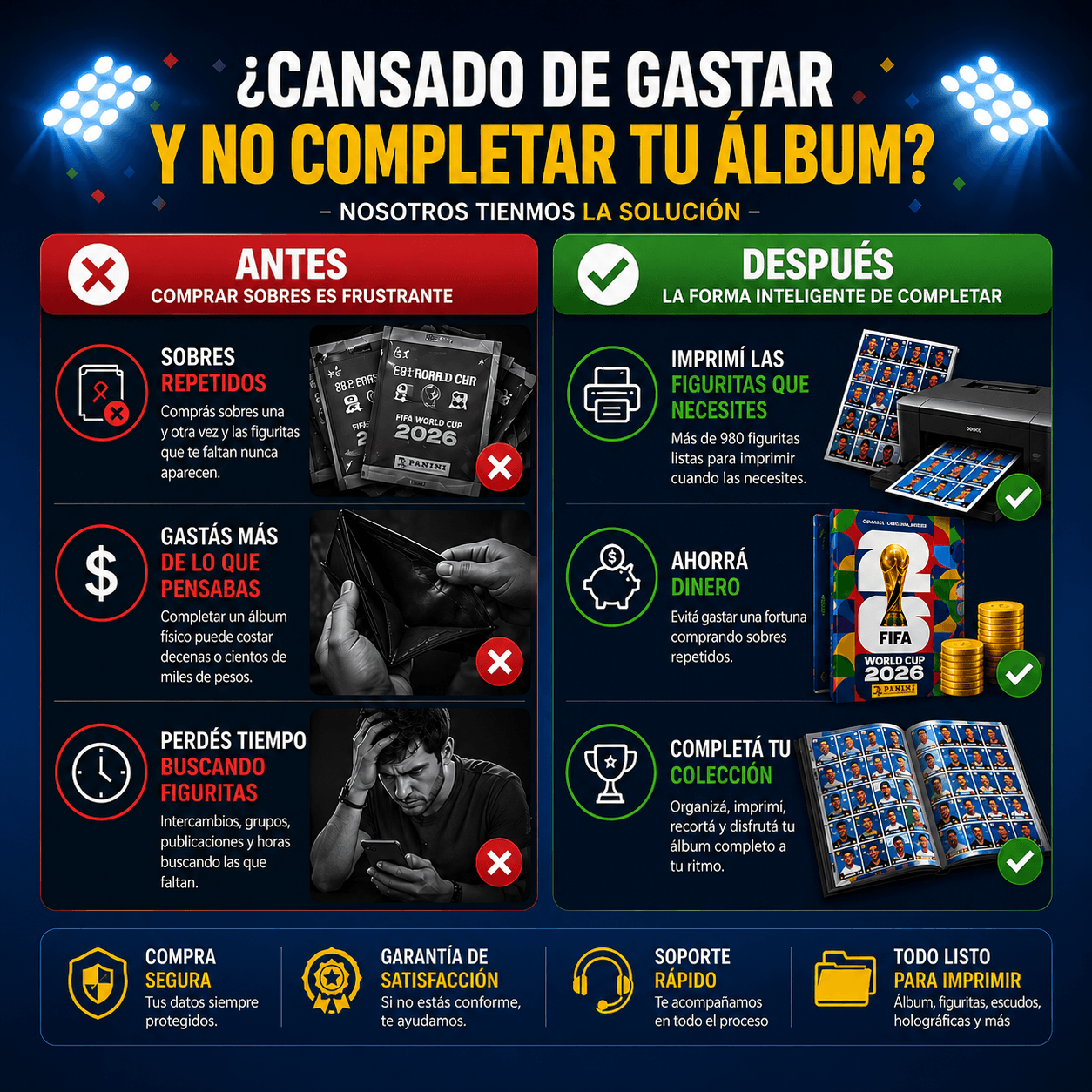 ¿Cansado de gastar y no completar tu álbum? Antes y después