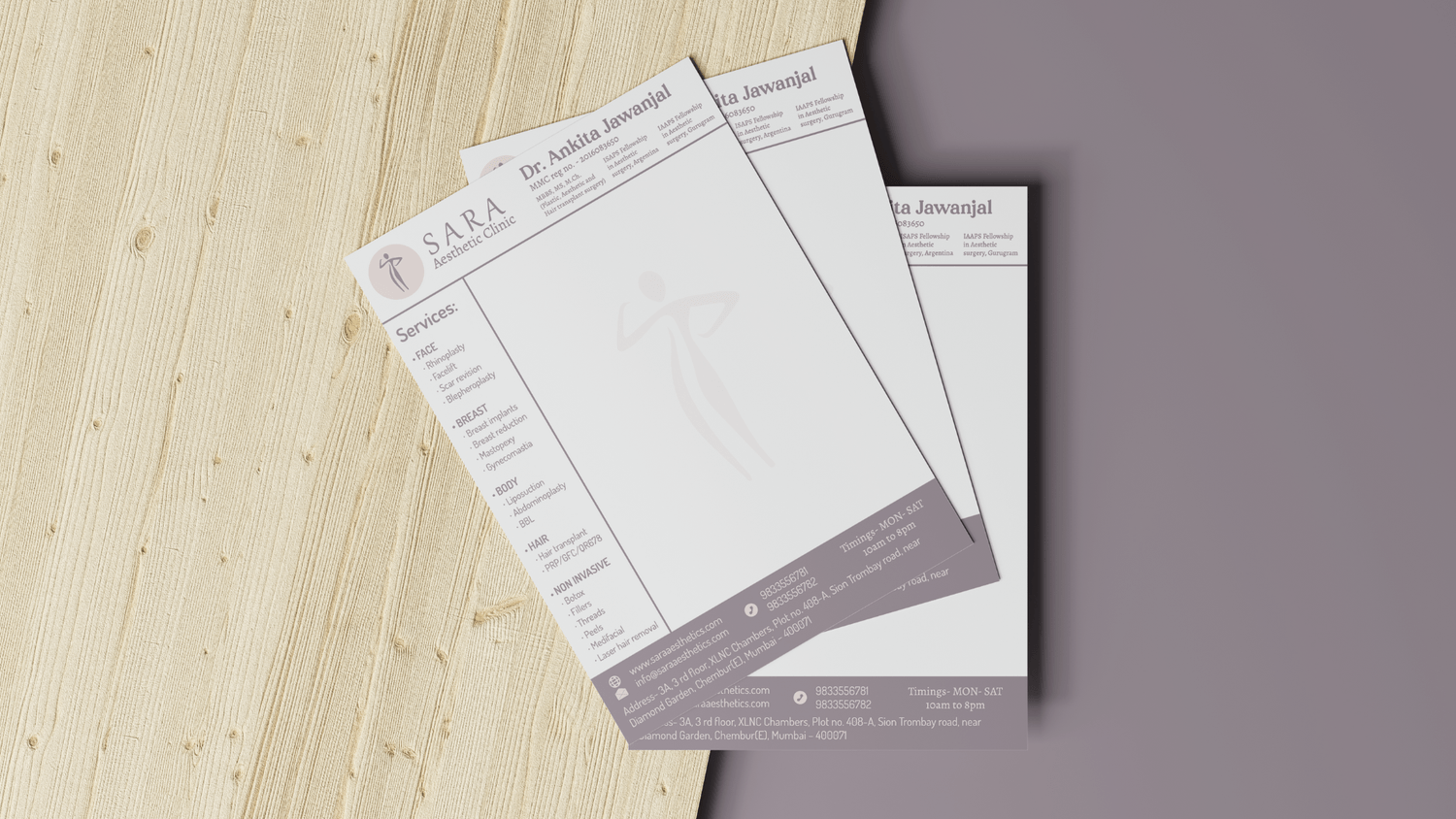 Sara Aesthetic Clinic Brand Identity Shwetacreates