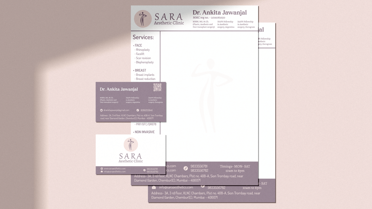 Sara Aesthetic Clinic Brand Identity Shwetacreates