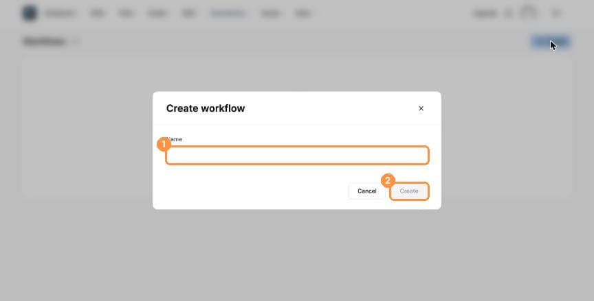Create workflow dialog