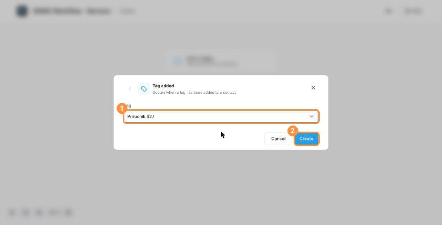 Tag added trigger with tag selected