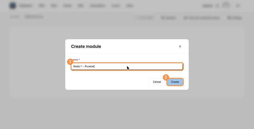 Create module dialog