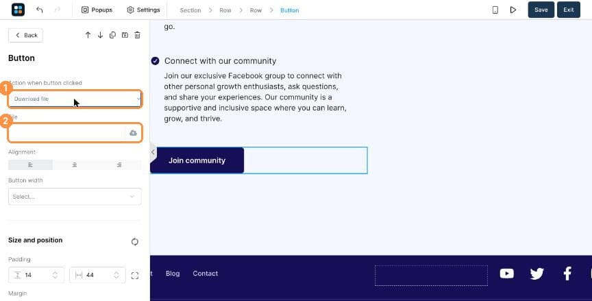Download file action with File field