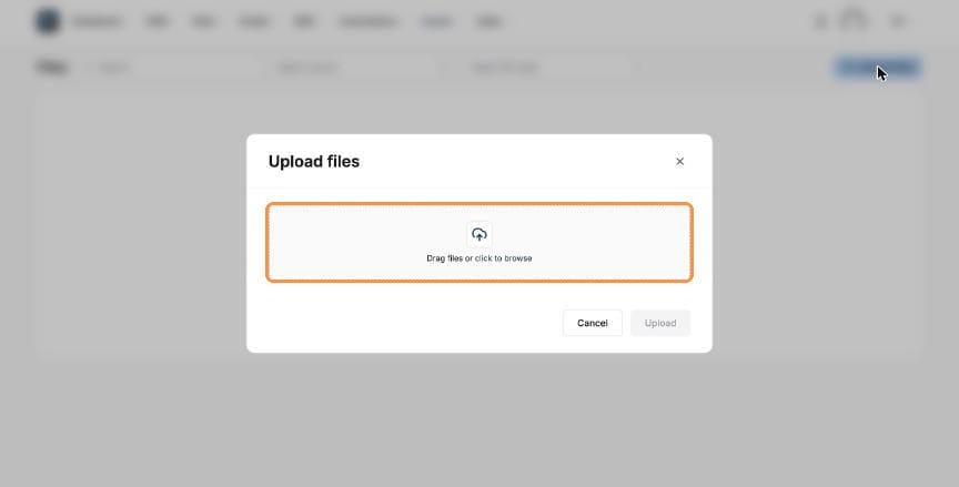 Upload files dialog