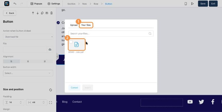 Your files tab with the PDF