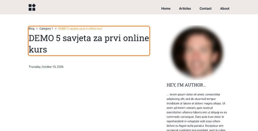 Published blog post