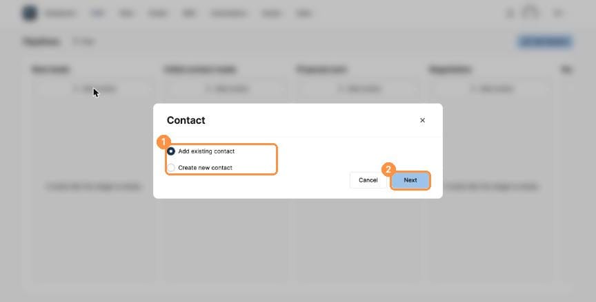 Contact dialog