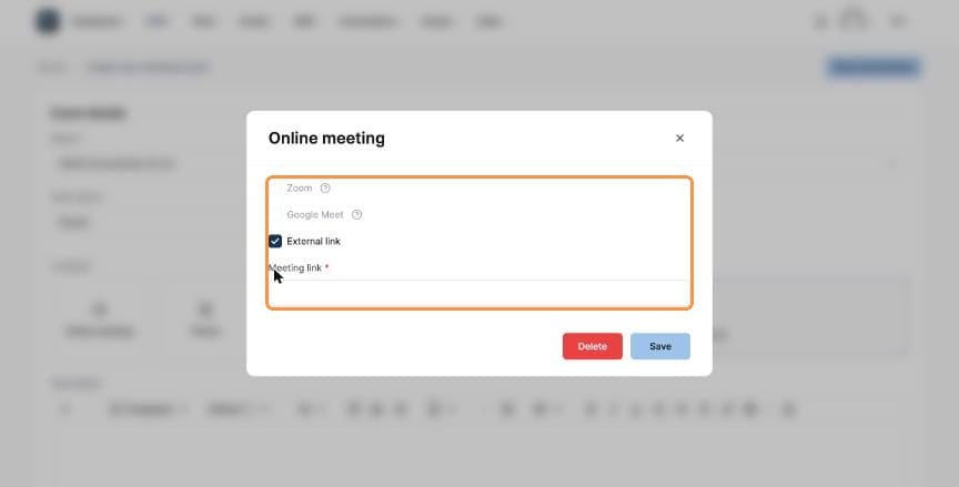 Online meeting options