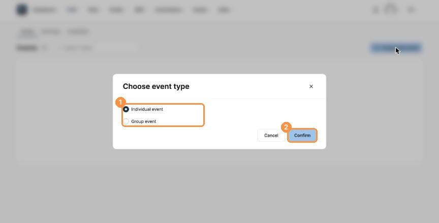 Choose event type