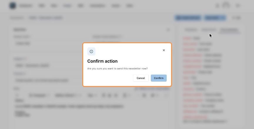Confirm send dialog