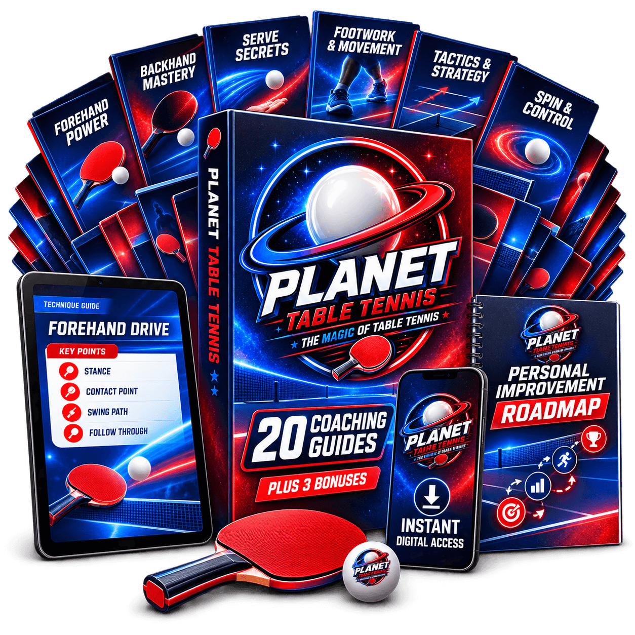 20 Planet Table Tennis coaching guides with three bonus resources