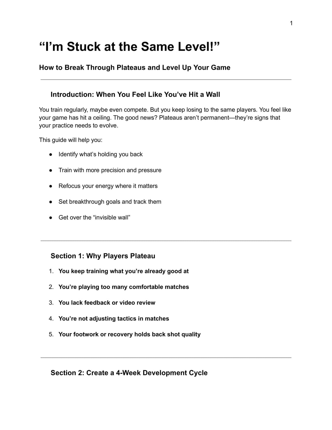 Sample page from the guide I'm Stuck at the Same Level
