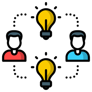 people and ideas in a circle