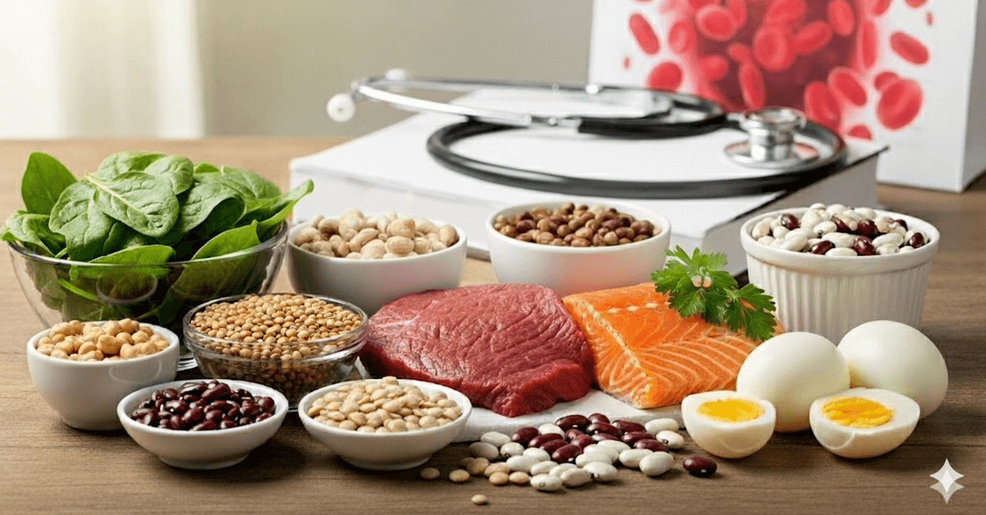 image contains food rich with iron