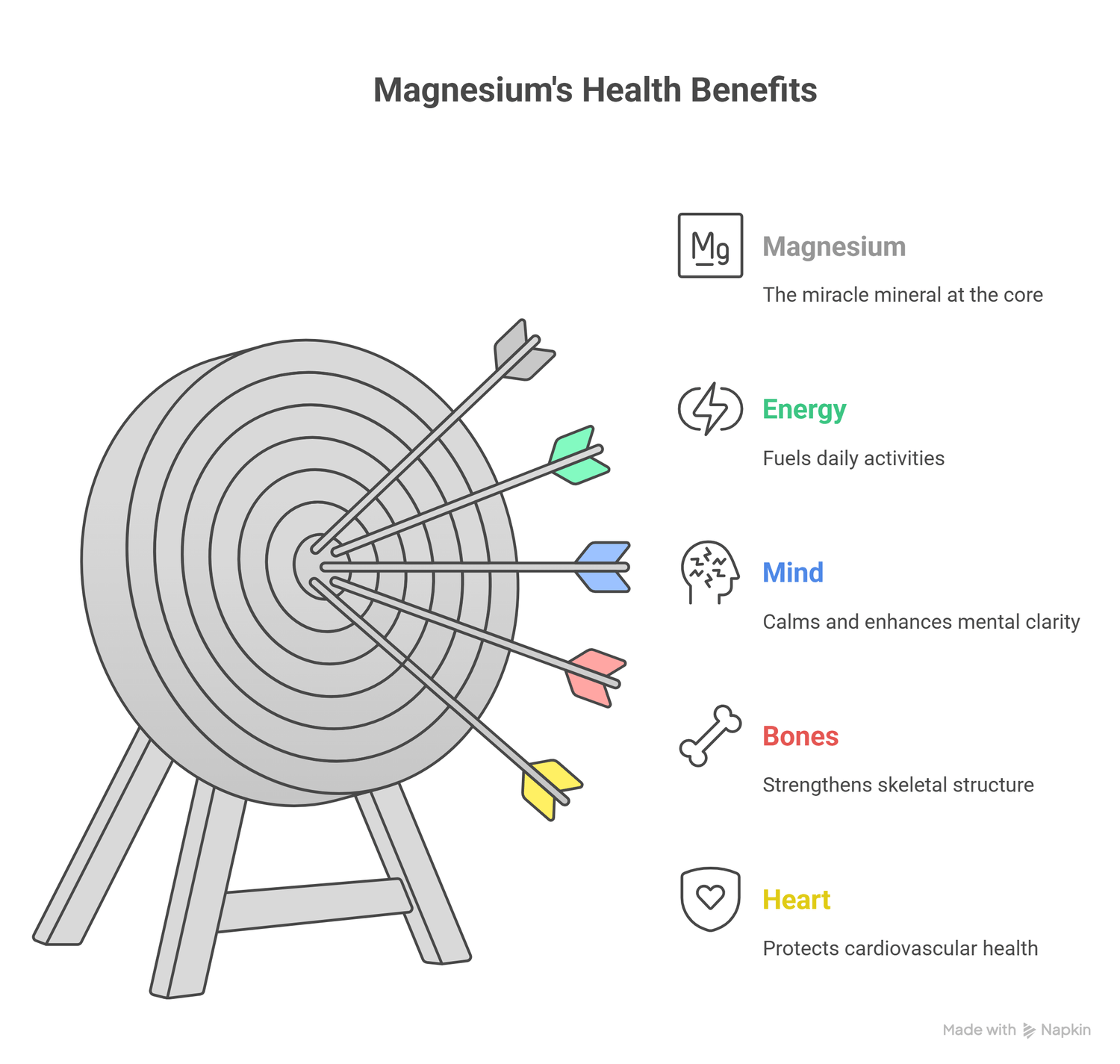 infograph of health benefits of magnesium
